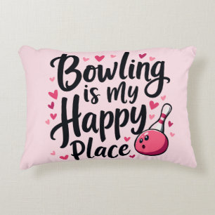 Konstruktion för Bowling Älskare Cute Retro Aesthe Prydnadskudde