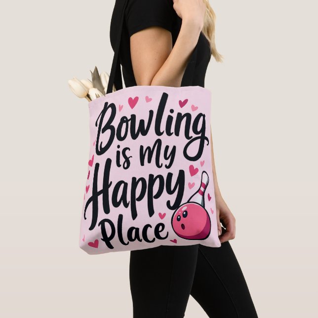 Konstruktion för Bowling Älskare Cute Retro Aesthe Tygkasse (Närbild)