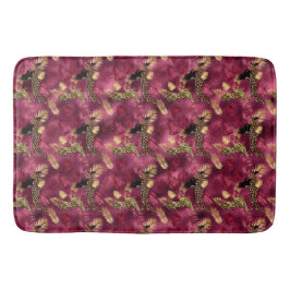 Konstruktion för Burgundy- och Guld Leopard-serien Badrumsmatta