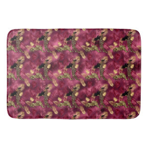 Konstruktion för Burgundy- och Guld Leopard-serien Badrumsmatta