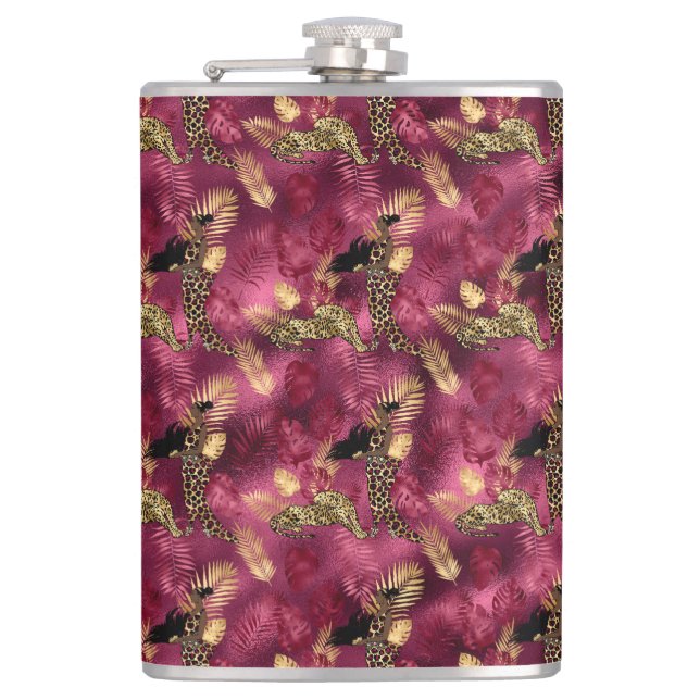 Konstruktion för Burgundy- och Guld Leopard-serien Fickplunta (Framsidan)