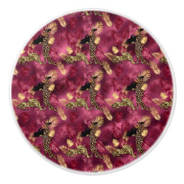 Konstruktion för Burgundy- och Guld Leopard-serien Knopp