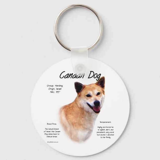 Konstruktion för Canaan Hund-historik Nyckelring (Framsida)
