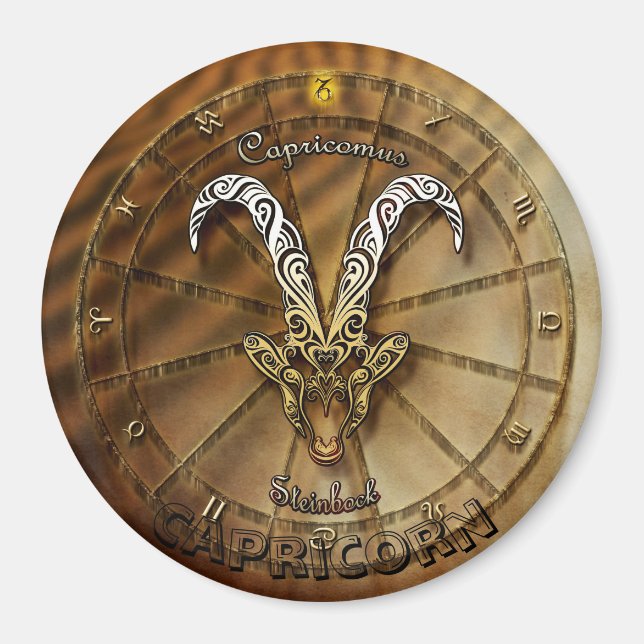 Konstruktion för Capricorn Zodiac Astrology Magnet (Framsidan)