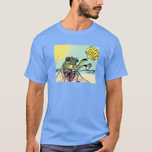 Konstruktion för Cicada-sommarvykort T Shirt (Framsida)