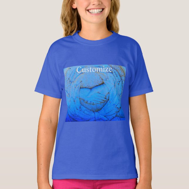 Konstruktion för Clasped händer T Shirt (Framsida)