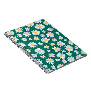 Konstruktion för Classy White Daisy Flowers Botan Anteckningsbok