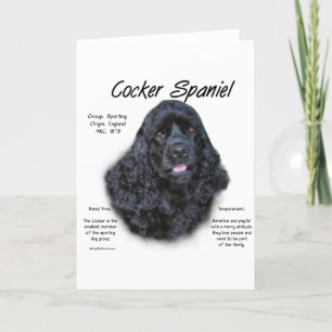 Konstruktion för Cocker Spain (svart) Historik Helgkort