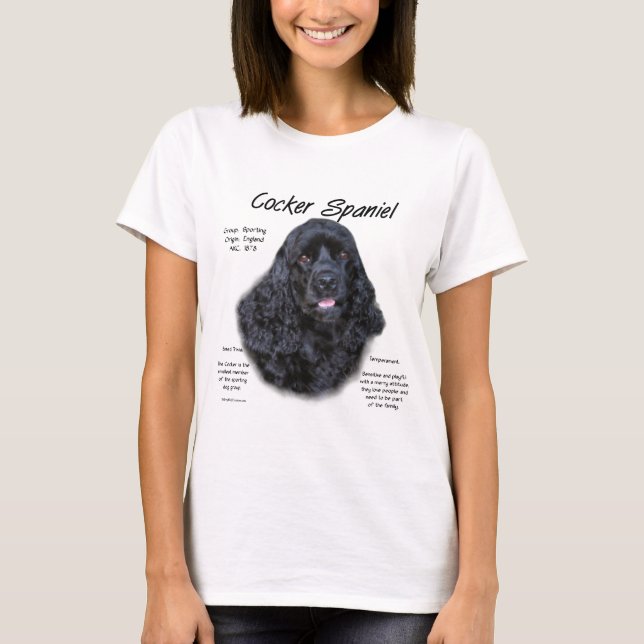 Konstruktion för Cocker Spain (svart) Historik T-shirt (Framsida)