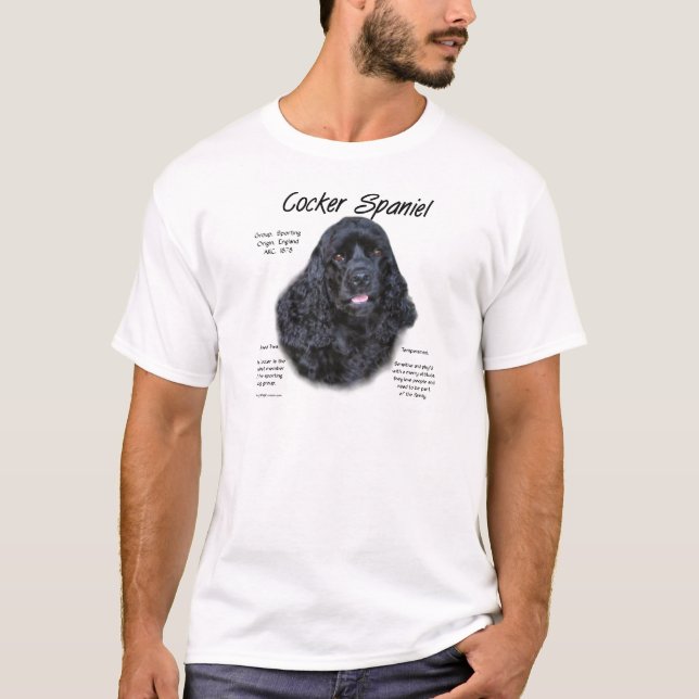 Konstruktion för Cocker Spain (svart) Historik T-shirt (Framsida)