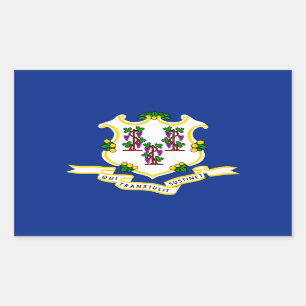 Konstruktion för Connecticut Statlig flagga Rektangulärt Klistermärke