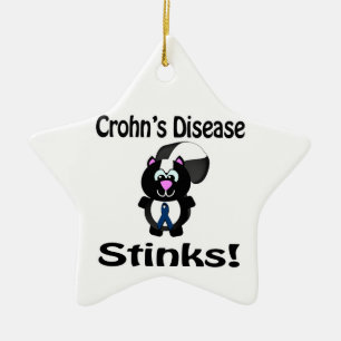 Konstruktion för Crohns Disease Stinks Skunk Aware Julgransprydnad Keramik