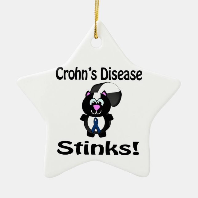 Konstruktion för Crohns Disease Stinks Skunk Aware Julgransprydnad Keramik (Framsidan)