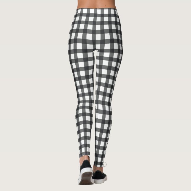 Konstruktion för Cute Checkered Fabric Leggings (Baksida)