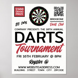 Konstruktion för Dartboard-Logotyp, dold Tournamen Poster