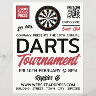 Konstruktion för Dartboard-Logotyp, dold Tournamen Reklamblad