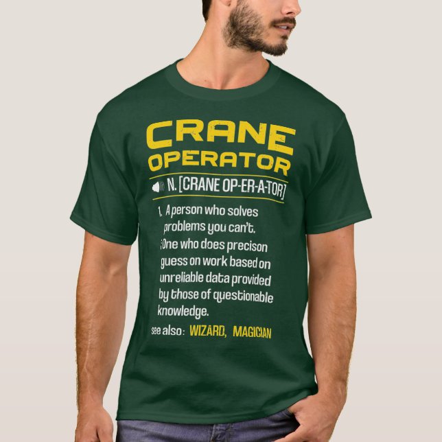 Konstruktion för definition av Funny Crane Operato T Shirt (Framsida)