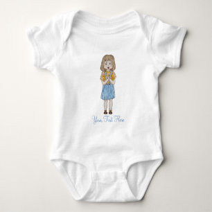 Konstruktion för den lilla, lilla brun hårblått sk t-shirt
