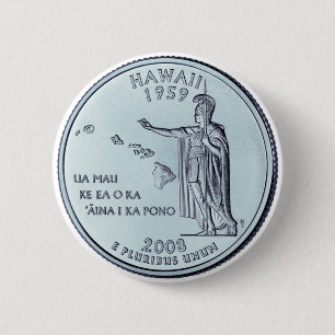 Konstruktion för det hawaii-statliga kvarteret knapp