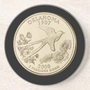 Konstruktion för det tryckta Oklahoma-statskvarter Underlägg