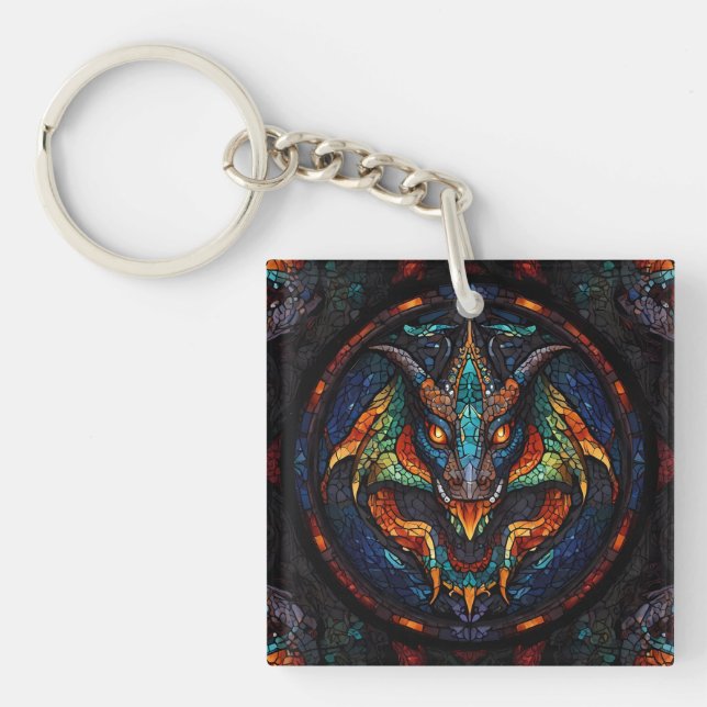 Konstruktion för Dragon Stached Glass Mosaic (Framsidan)