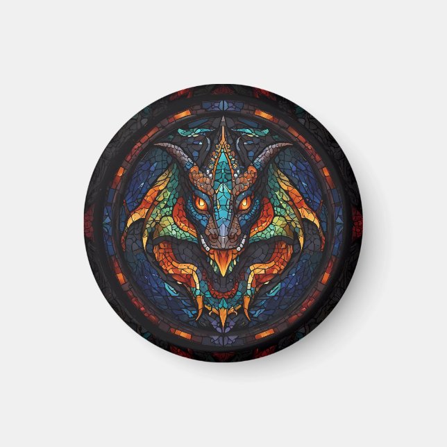 Konstruktion för Dragon Stached Glass Mosaic Magnet (Framsidan)