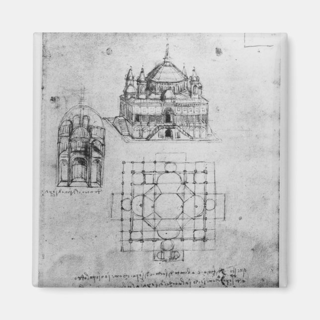 Konstruktion för en kyrka, fol. 4r magnet (Framsidan)
