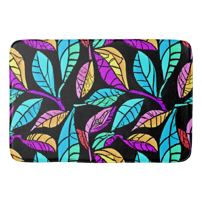 Konstruktion för fastsatt glasform Löv Badrumsmatta (Framsidan)