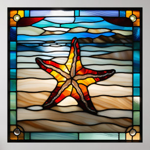 Konstruktion för fastsatt glasutseende Starfish Poster