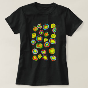 Konstruktion för frukt i funky, vattenfärg t shirt