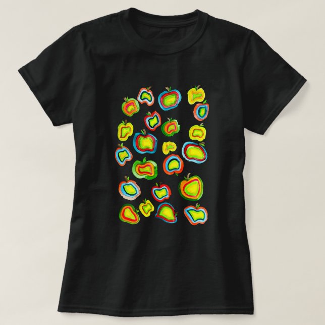 Konstruktion för frukt i funky, vattenfärg t shirt (Design framsida)
