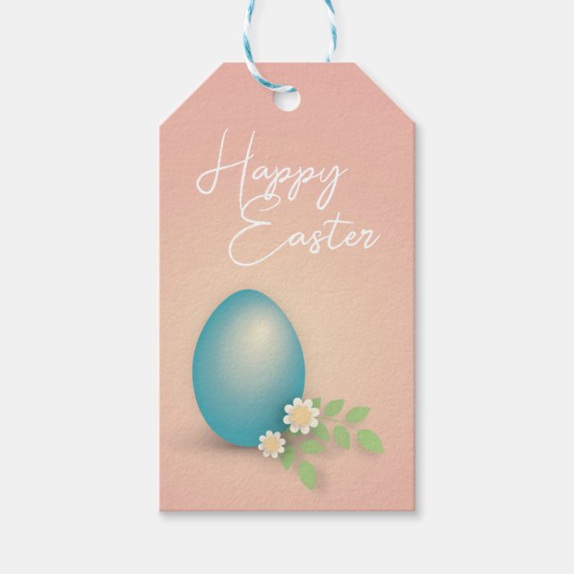Konstruktion för glad påsk äggpastel blommigt vår presentetikett (Framsidan)