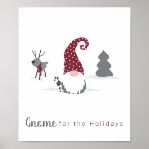 Konstruktion för Gnome och Reindeer Scandinavian T Poster