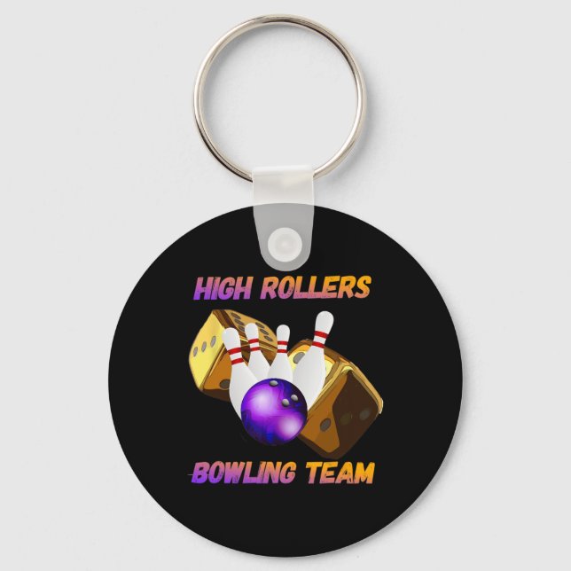 Konstruktion för High Rollers Bowling Team Nyckelring (Framsida)