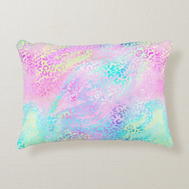 Konstruktion för Iridescent Leopard-serien 10 Prydnadskudde (Framsidan)