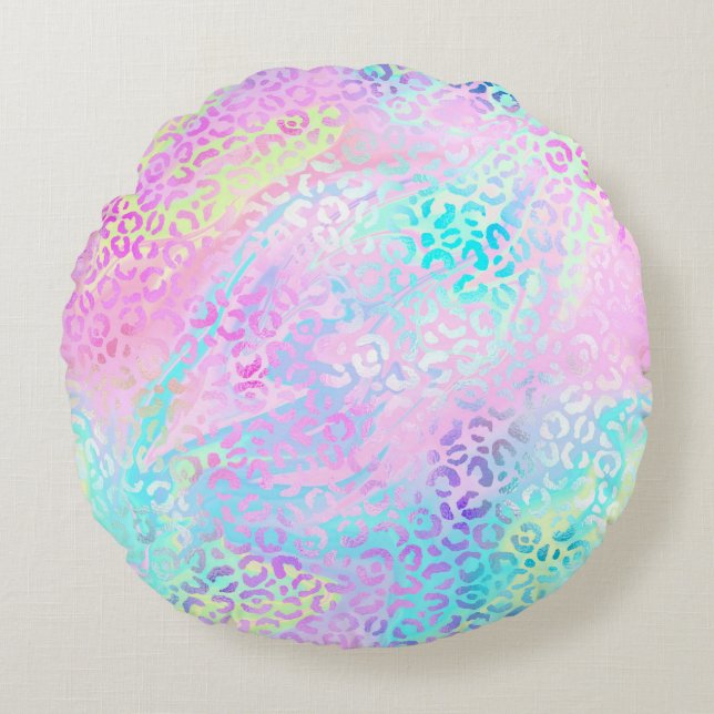 Konstruktion för Iridescent Leopard-serien 10 Rund Kudde (Framsidan)