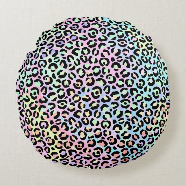 Konstruktion för Iridescent Leopard Series 5 Rund Kudde (Framsidan)
