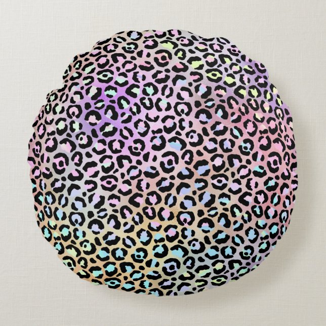 Konstruktion för Iridescent Leopard Series 6 Rund Kudde (Framsidan)