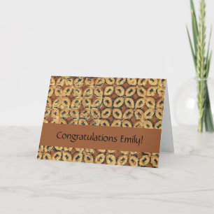 Konstruktion för kaffebröstad Batik Art Mönster Kort