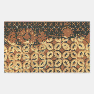 Konstruktion för kaffebröstad Batik Art Mönster Rektangulärt Klistermärke