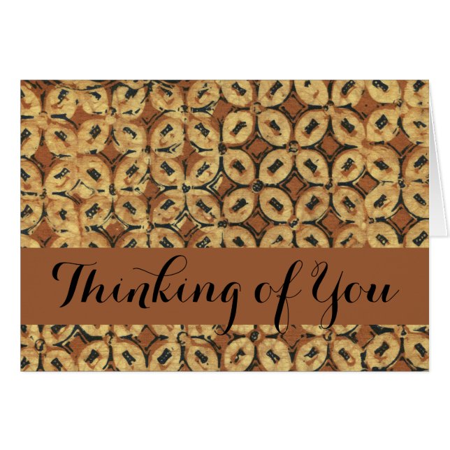 Konstruktion för kaffebuktsbatik Art Mönster Hälsningskort (Framsidan Horizontal)