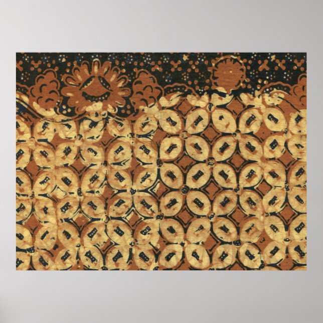 Konstruktion för kaffebuktsbatik Art Mönster Poster (Framsidan)