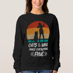 Konstruktion för katt och Vin vid Dam Vin T Shirt