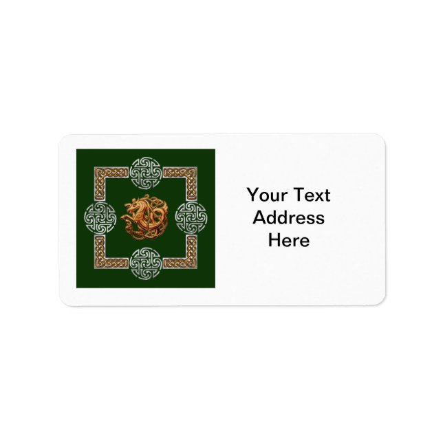 Konstruktion för keltiska hästar adressetikett (Framsidan)