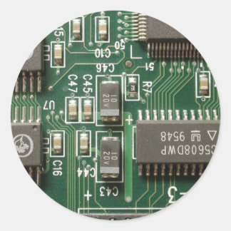 Konstruktion för kretskort runt klistermärke