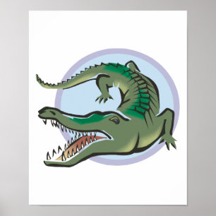 Konstruktion för krokodil/Alligator-cirkel Poster