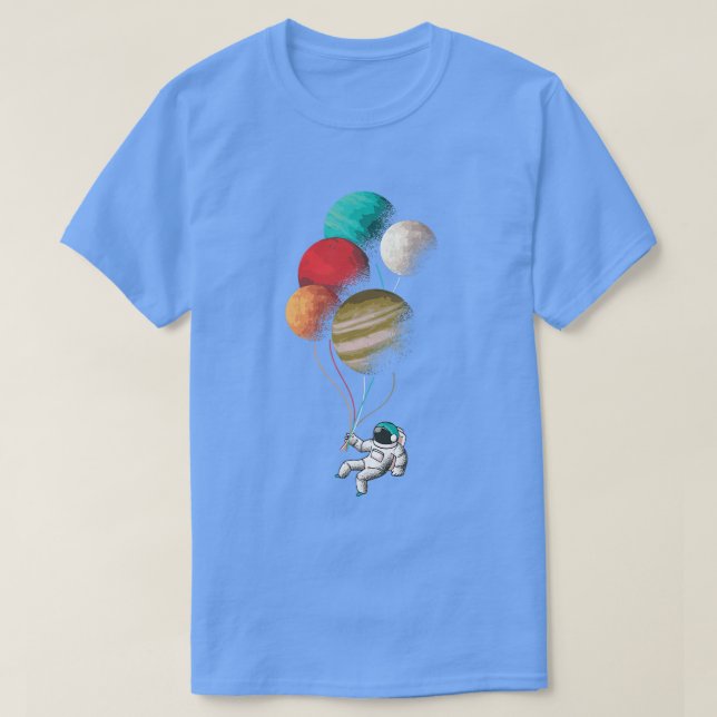 Konstruktion för kutastronauter med planetballonge t shirt (Design framsida)
