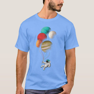 Konstruktion för kutastronauter med planetballonge t shirt