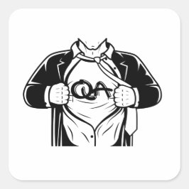 Konstruktion för kvalitetssäkring av toppen softwa fyrkantigt klistermärke