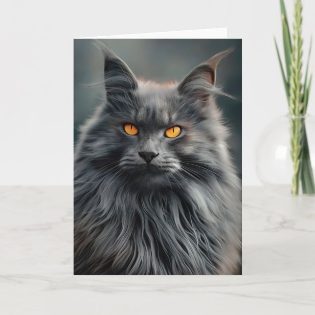 Konstruktion för lågsmält katt Porträtt Kort (Framsida)